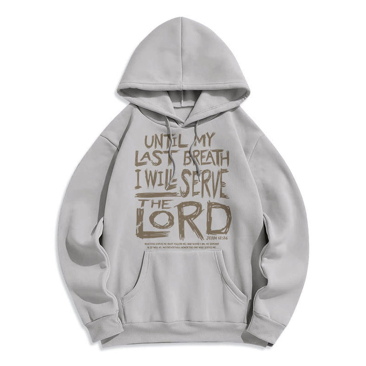 Christianartworkshop Quotation Style I Will Serve The Lord Fleece Lined Polyester Hoodie - Grey - 2XL - image 25