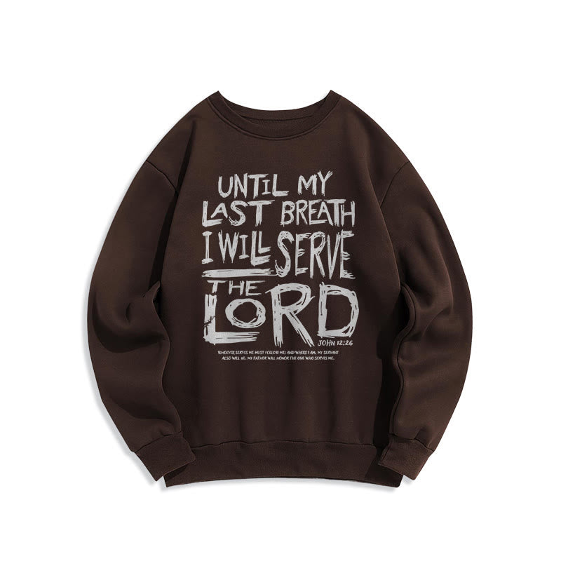 Christianartworkshop Quotation Style I Will Serve The Lord Fleece Lined Polyester Sweatshirt - Brown - 2XL - image 16