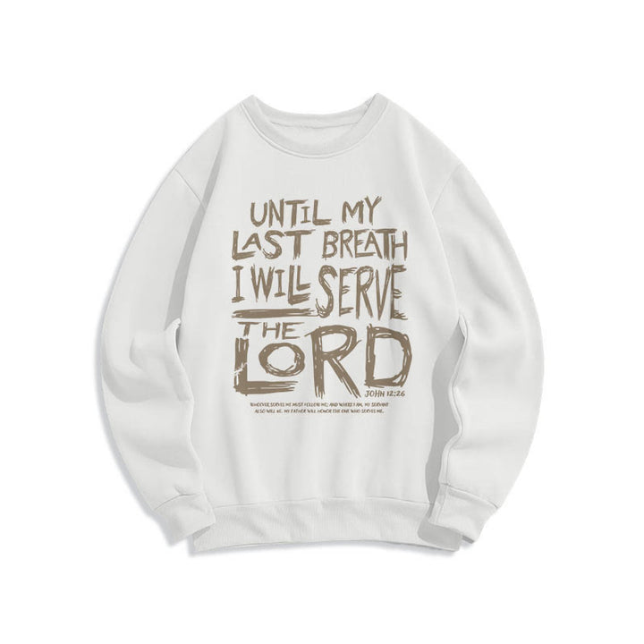 Christianartworkshop Quotation Style I Will Serve The Lord Fleece Lined Polyester Sweatshirt - White - 2XL - image 1