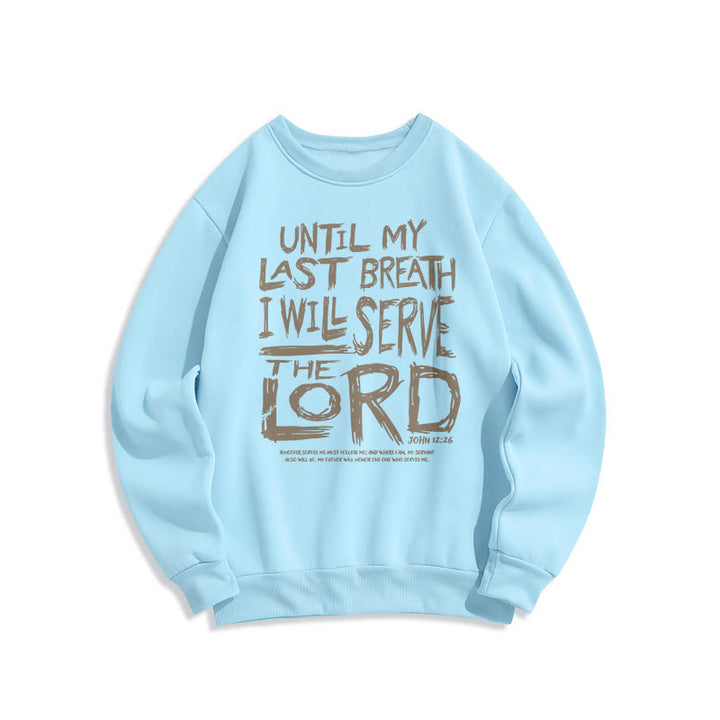 Christianartworkshop Quotation Style I Will Serve The Lord Fleece Lined Polyester Sweatshirt - Blue - 2XL - image 26