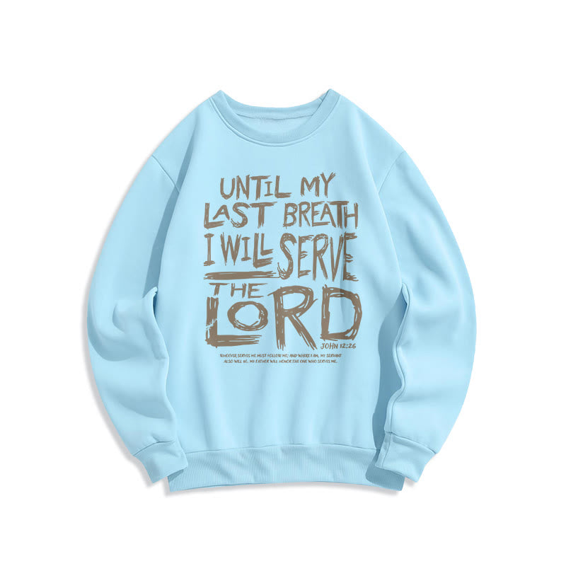 Christianartworkshop Quotation Style I Will Serve The Lord Fleece Lined Polyester Sweatshirt - Blue - 2XL - image 25