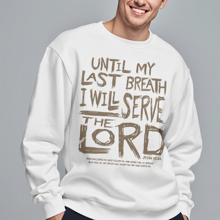 Christianartworkshop Quotation Style I Will Serve The Lord Fleece Lined Polyester Sweatshirt - image 3