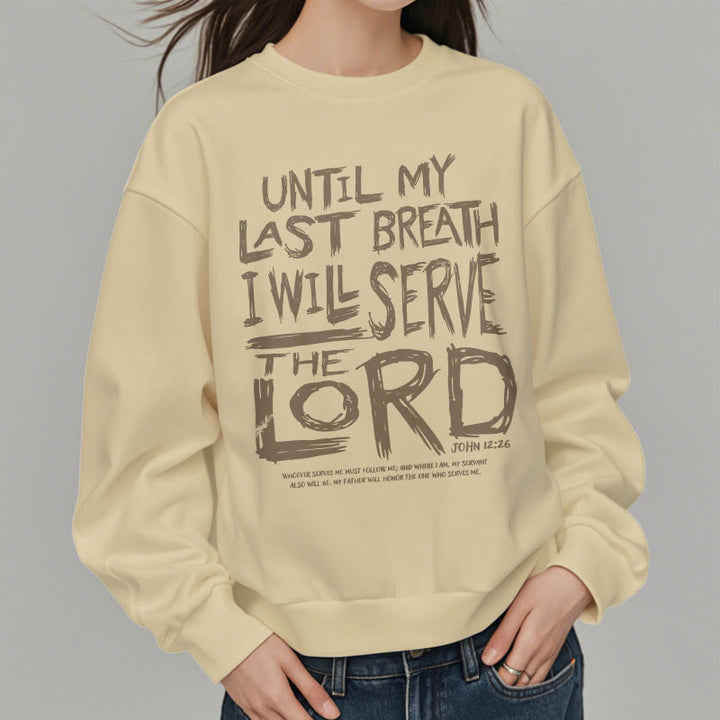 Christianartworkshop Quotation Style I Will Serve The Lord Fleece Lined Polyester Sweatshirt - image 14