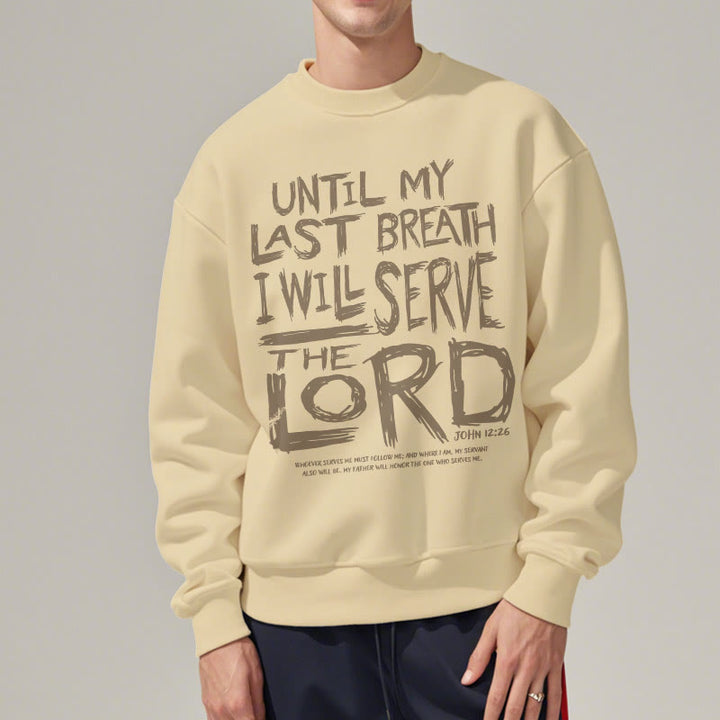 Christianartworkshop Quotation Style I Will Serve The Lord Fleece Lined Polyester Sweatshirt - image 12