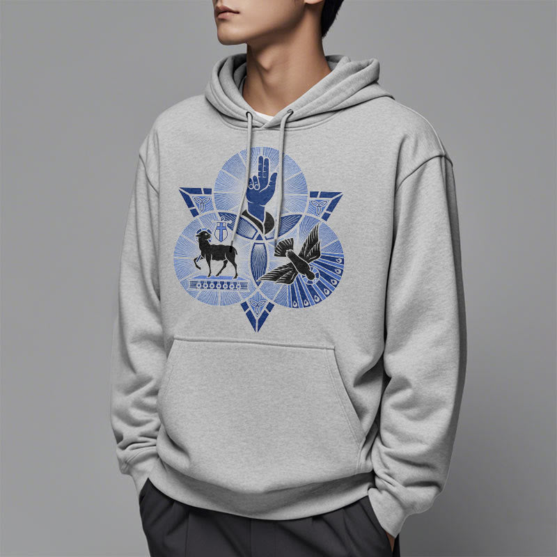 Christianartworkshop Modern Style St. Benedict Lamb Of God Dove Fleece Lined Polyester Hoodie - image 34