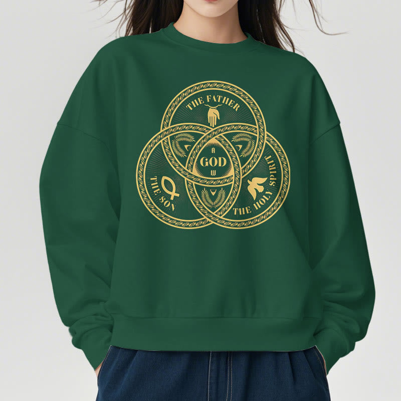 Christianartworkshop Classic Style Sacred Trinity Unity Fleece Lined Polyester Sweatshirt - image 23