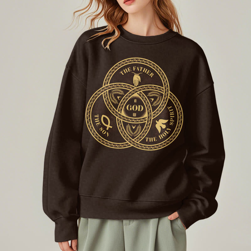 Christianartworkshop Classic Style Sacred Trinity Unity Fleece Lined Polyester Sweatshirt - image 19
