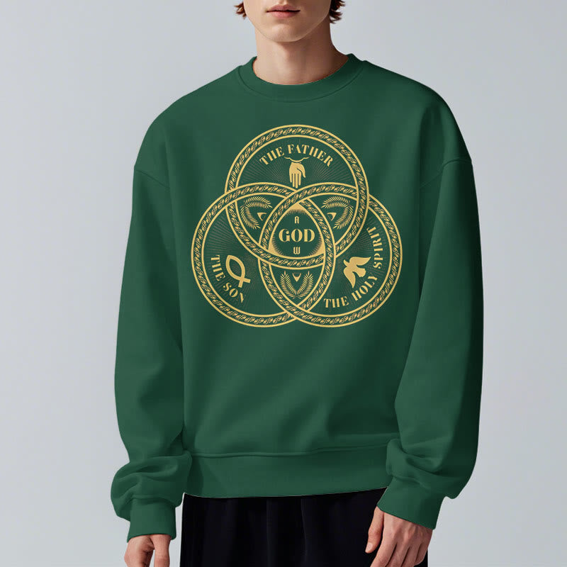 Christianartworkshop Classic Style Sacred Trinity Unity Fleece Lined Polyester Sweatshirt - image 24