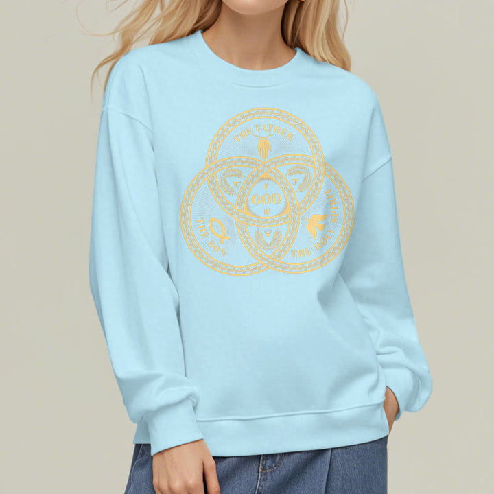 Christianartworkshop Classic Style Sacred Trinity Unity Fleece Lined Polyester Sweatshirt - image 28
