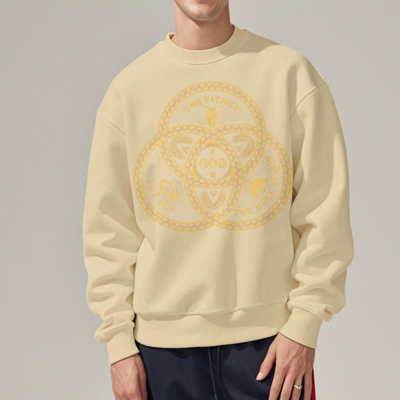 Christianartworkshop Classic Style Sacred Trinity Unity Fleece Lined Polyester Sweatshirt - image 14