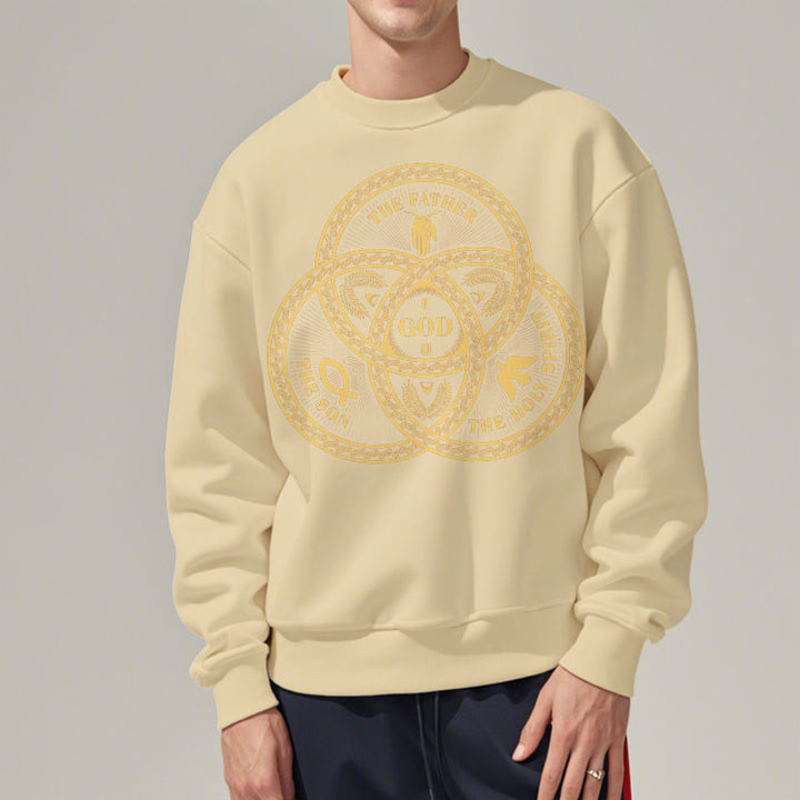 Christianartworkshop Classic Style Sacred Trinity Unity Fleece Lined Polyester Sweatshirt - image 14