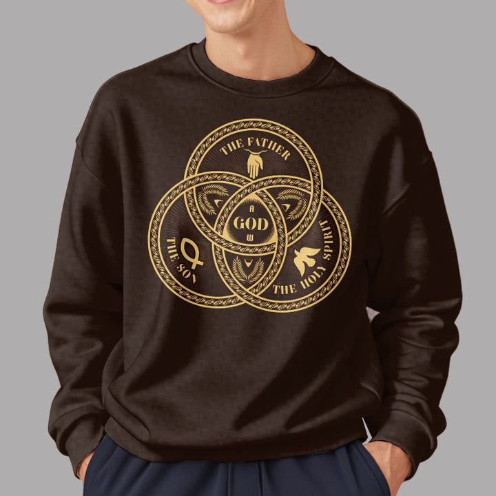 Christianartworkshop Classic Style Sacred Trinity Unity Fleece Lined Polyester Sweatshirt - image 17