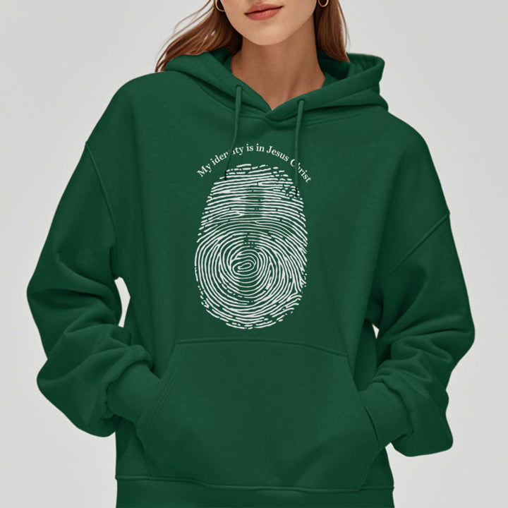 Christianartworkshop Classic Style My Identity Is In Jesus Christ Cross Fleece Lined Polyester Hoodie - image 24