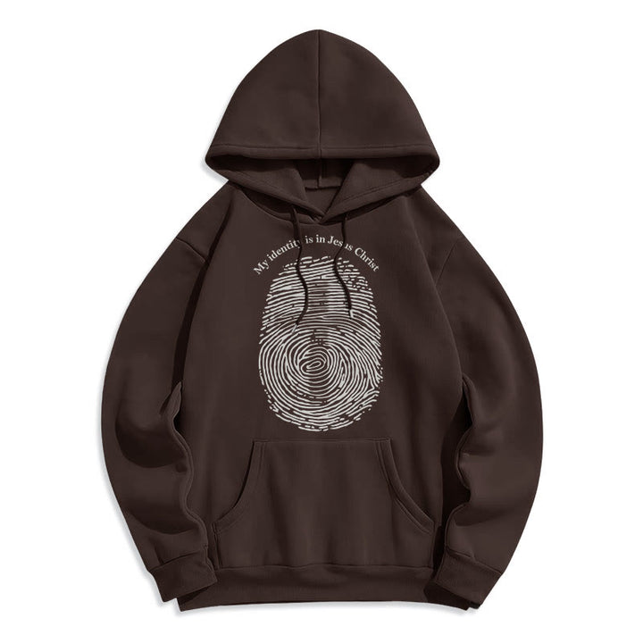 Christianartworkshop Classic Style My Identity Is In Jesus Christ Cross Fleece Lined Polyester Hoodie - Brown - 2XL - image 16
