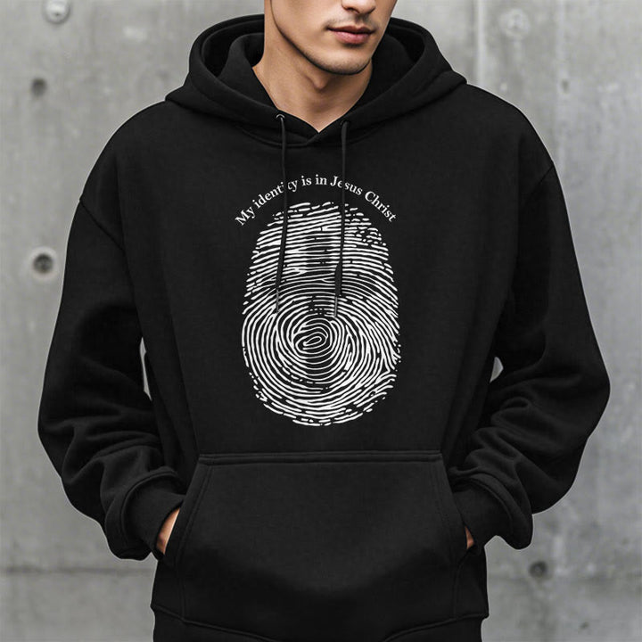 Christianartworkshop Classic Style My Identity Is In Jesus Christ Cross Fleece Lined Polyester Hoodie - image 7