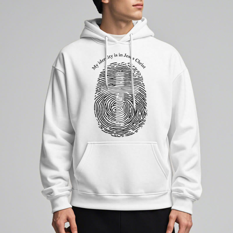 Christianartworkshop Classic Style My Identity Is In Jesus Christ Cross Fleece Lined Polyester Hoodie - image 2