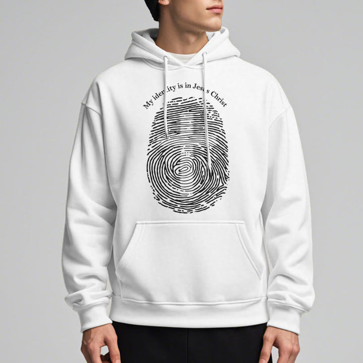 Christianartworkshop Classic Style My Identity Is In Jesus Christ Cross Fleece Lined Polyester Hoodie - image 2