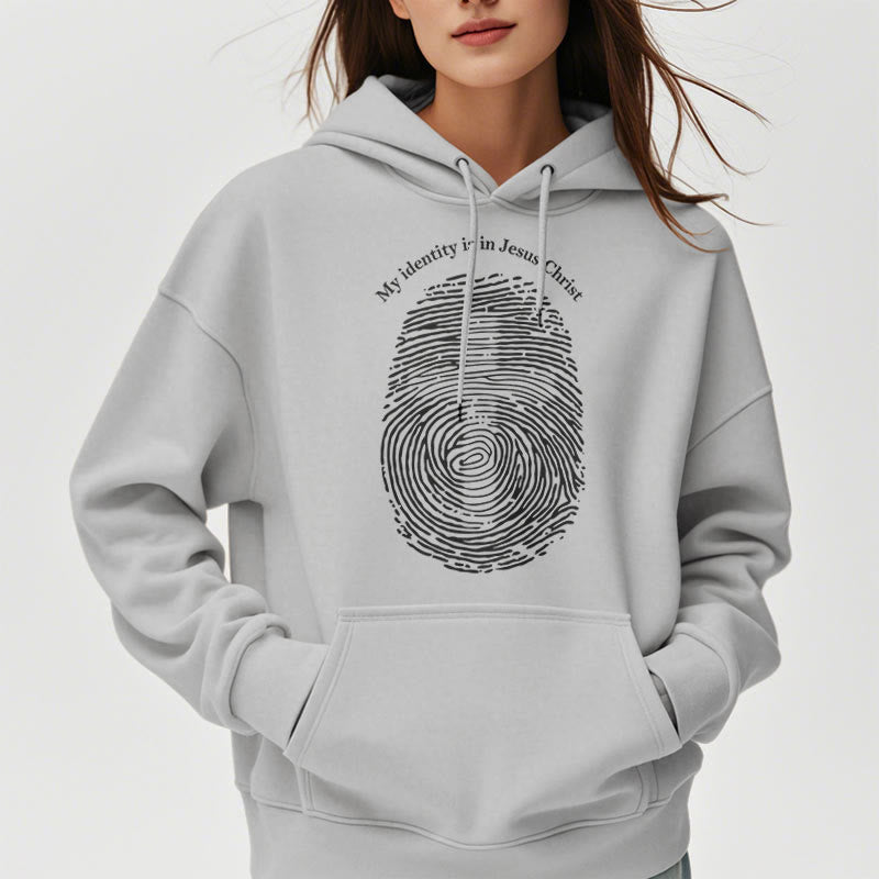 Christianartworkshop Classic Style My Identity Is In Jesus Christ Cross Fleece Lined Polyester Hoodie - image 34