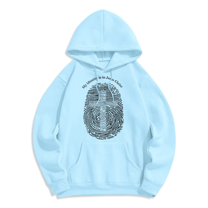 Christianartworkshop Classic Style My Identity Is In Jesus Christ Cross Fleece Lined Polyester Hoodie - Blue - 2XL - image 25