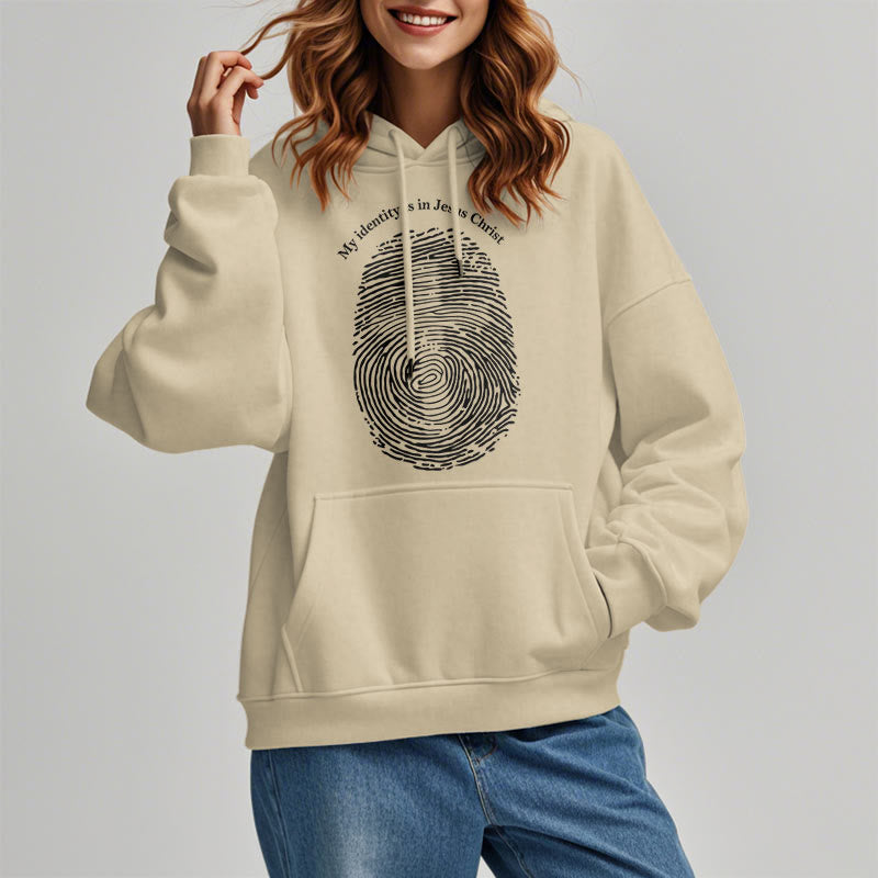 Christianartworkshop Classic Style My Identity Is In Jesus Christ Cross Fleece Lined Polyester Hoodie - image 13