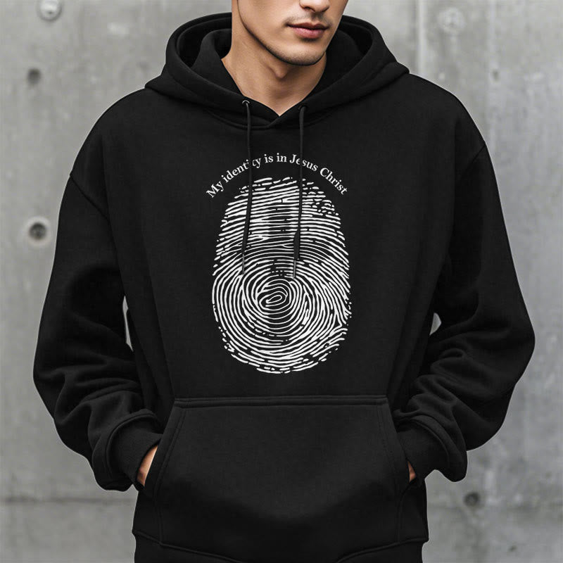 Christianartworkshop Classic Style My Identity Is In Jesus Christ Cross Fleece Lined Polyester Hoodie - image 8