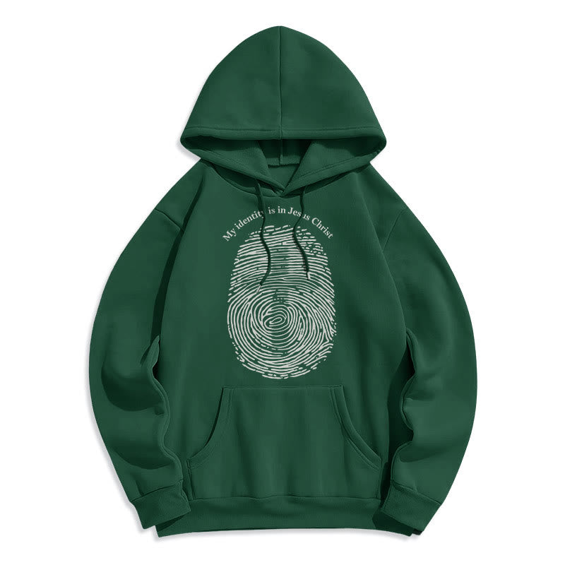 Christianartworkshop Classic Style My Identity Is In Jesus Christ Cross Fleece Lined Polyester Hoodie - Green - 2XL - image 20
