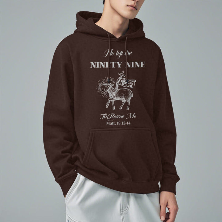 Christianartworkshop Quotation Style He Left the Ninety-Nine Fleece Lined Polyester Hoodie - image 18