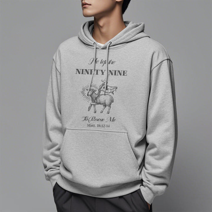 Christianartworkshop Quotation Style He Left the Ninety-Nine Fleece Lined Polyester Hoodie - image 32