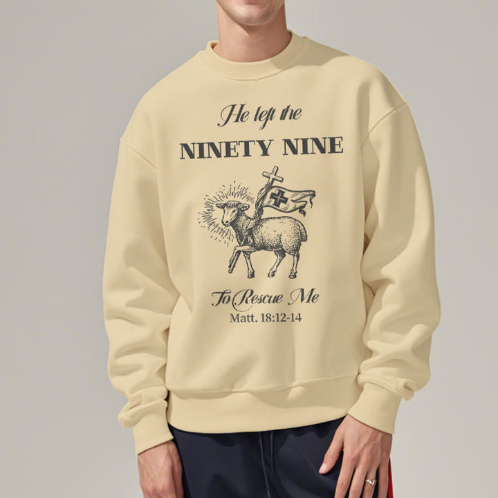 Christianartworkshop Quotation Style He Left the Ninety-Nine Fleece Lined Polyester Sweatshirt - image 13