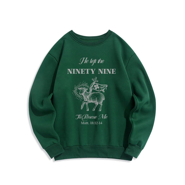 Christianartworkshop Quotation Style He Left the Ninety-Nine Fleece Lined Polyester Sweatshirt - Green - 2XL - image 21