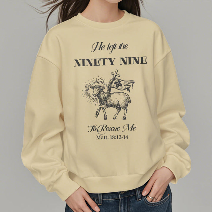Christianartworkshop Quotation Style He Left the Ninety-Nine Fleece Lined Polyester Sweatshirt - image 14