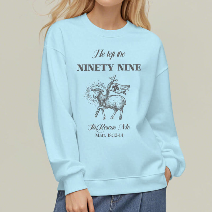Christianartworkshop Quotation Style He Left the Ninety-Nine Fleece Lined Polyester Sweatshirt - image 29