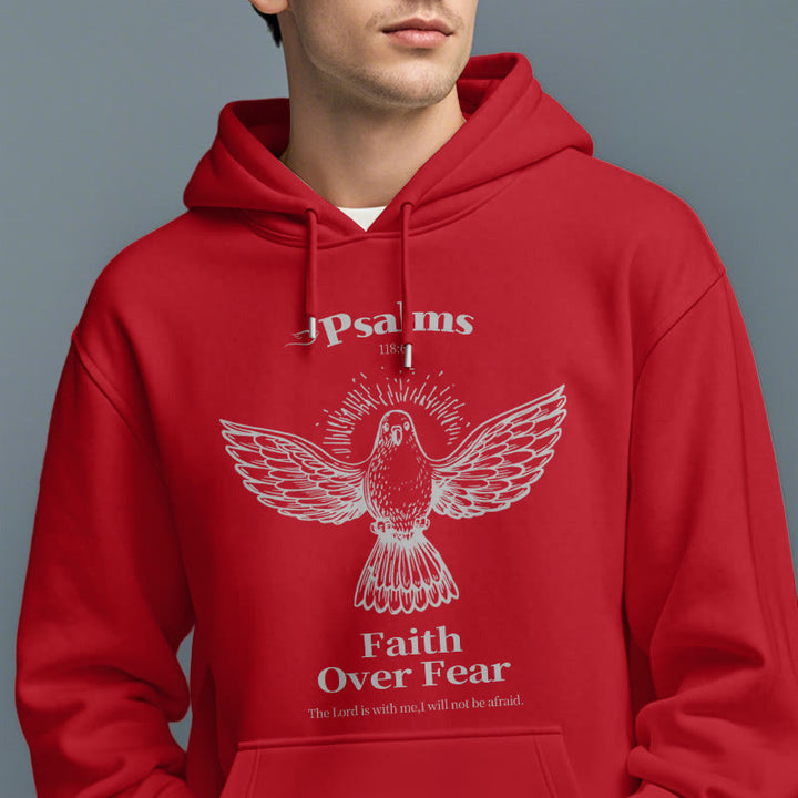 Christianartworkshop Classic Quotation Style Faith Over Fear Fleece Lined Polyester Hoodie - image 39