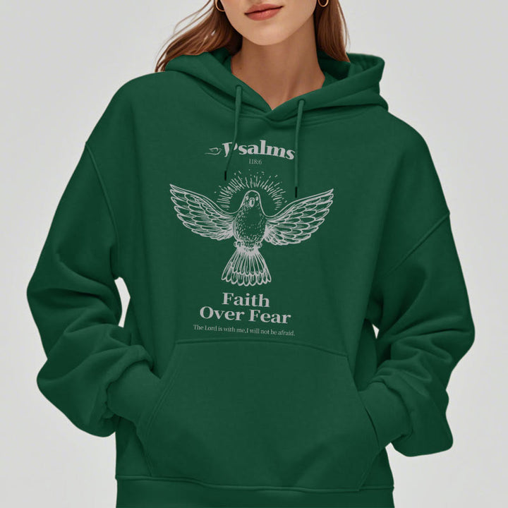 Christianartworkshop Classic Quotation Style Faith Over Fear Fleece Lined Polyester Hoodie - image 28