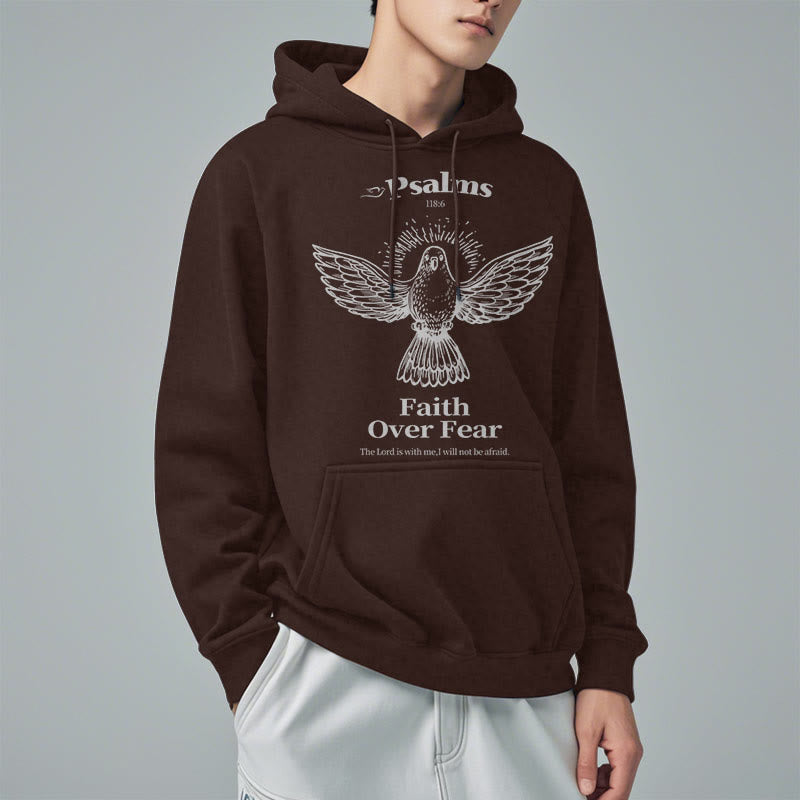 Christianartworkshop Classic Quotation Style Faith Over Fear Fleece Lined Polyester Hoodie - image 23