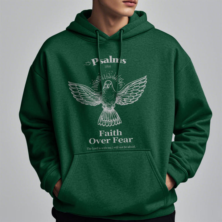 Christianartworkshop Classic Quotation Style Faith Over Fear Fleece Lined Polyester Hoodie - image 29