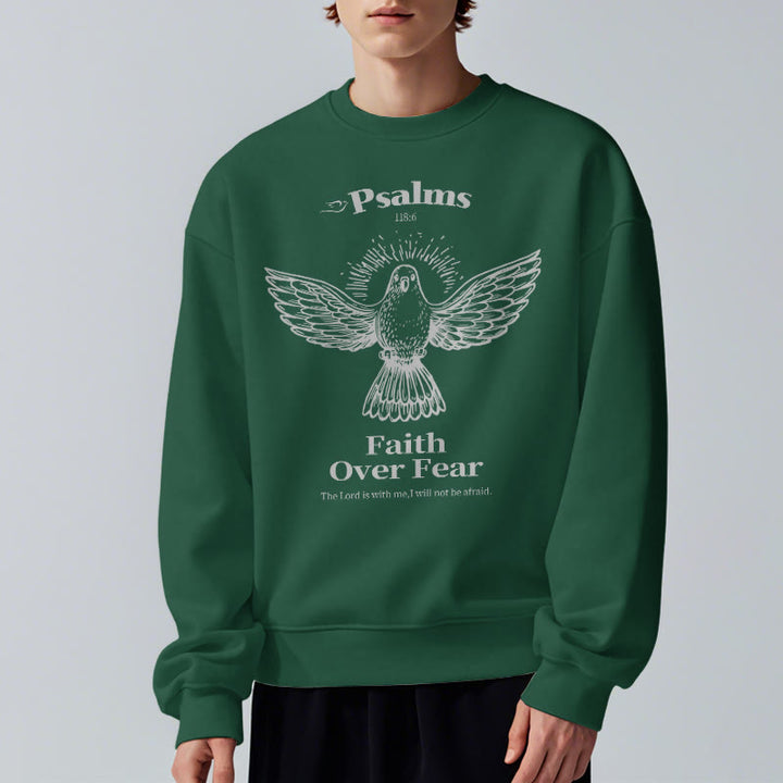 Christianartworkshop Classic Quotation Style Faith Over Fear Fleece Lined Polyester Sweatshirt - image 28