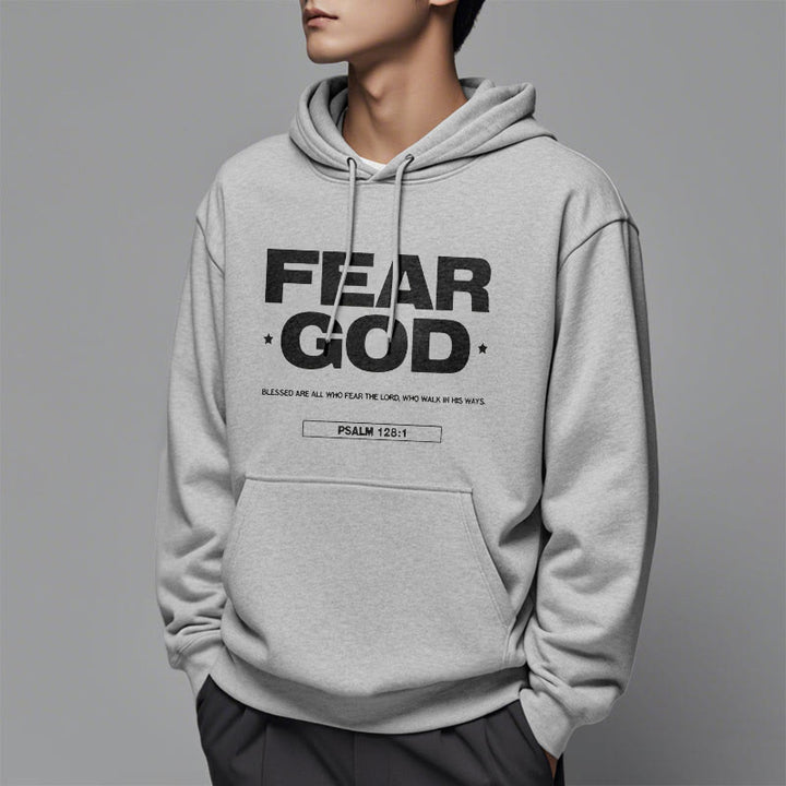 Christianartworkshop Classic Quotation Style Fear God Faith Blessed Fleece Lined Polyester Hoodie - image 34