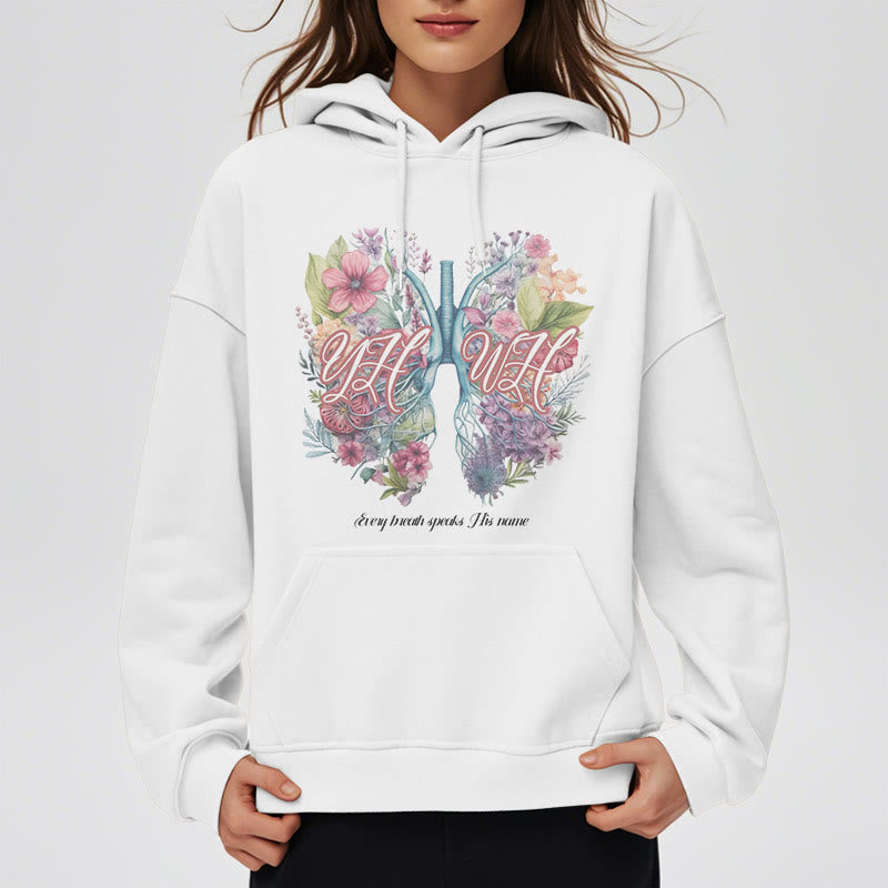 Christianartworkshop Colored Style Every Breath Speaks His Name Fleece Lined Polyester Hoodie - image 2