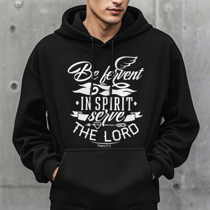 Christianartworkshop Modern Style Be Fervent In Spirit Fleece Lined Polyester Hoodie - image 9