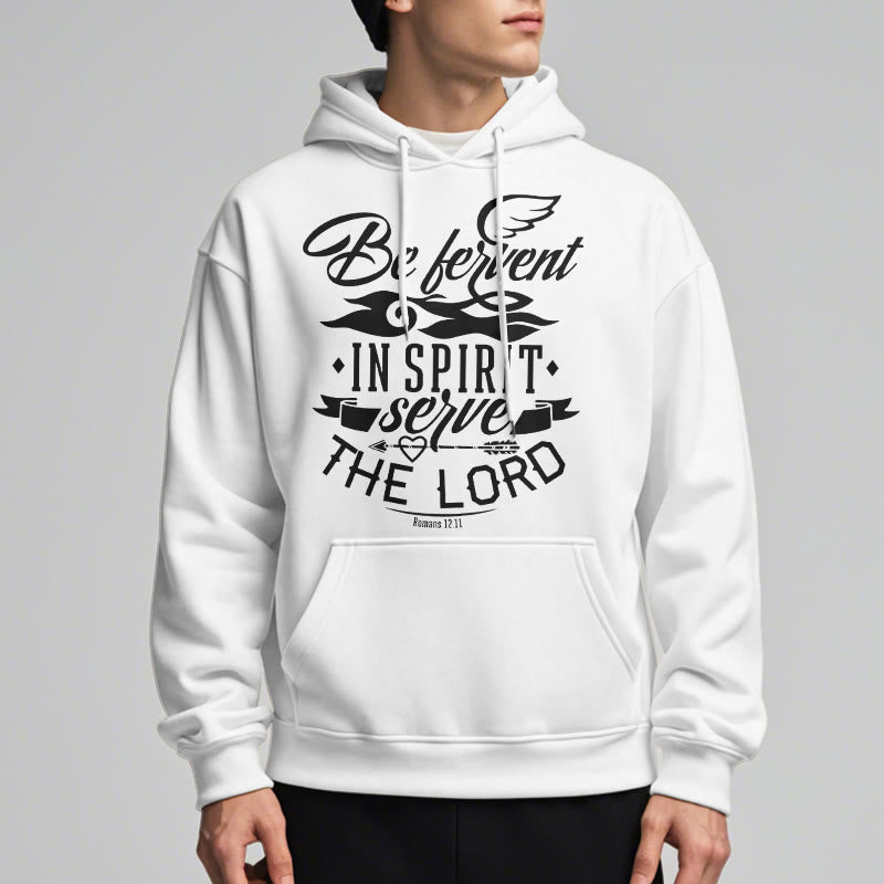 Christianartworkshop Modern Style Be Fervent In Spirit Fleece Lined Polyester Hoodie - image 2