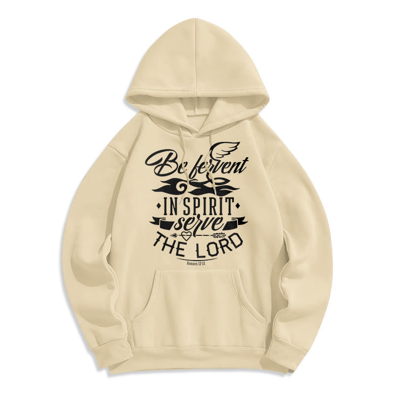 Christianartworkshop Modern Style Be Fervent In Spirit Fleece Lined Polyester Hoodie - Beige - 2XL - image 11