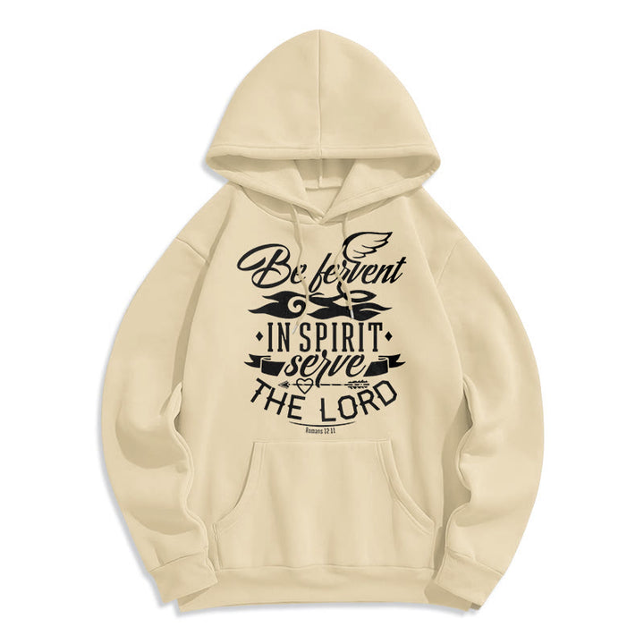 Christianartworkshop Modern Style Be Fervent In Spirit Fleece Lined Polyester Hoodie - Beige - 2XL - image 11