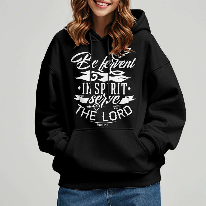 Christianartworkshop Modern Style Be Fervent In Spirit Fleece Lined Polyester Hoodie - image 8