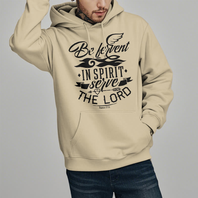 Christianartworkshop Modern Style Be Fervent In Spirit Fleece Lined Polyester Hoodie - image 14