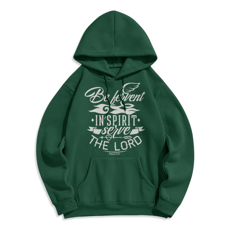 Christianartworkshop Modern Style Be Fervent In Spirit Fleece Lined Polyester Hoodie - Green - 2XL - image 21