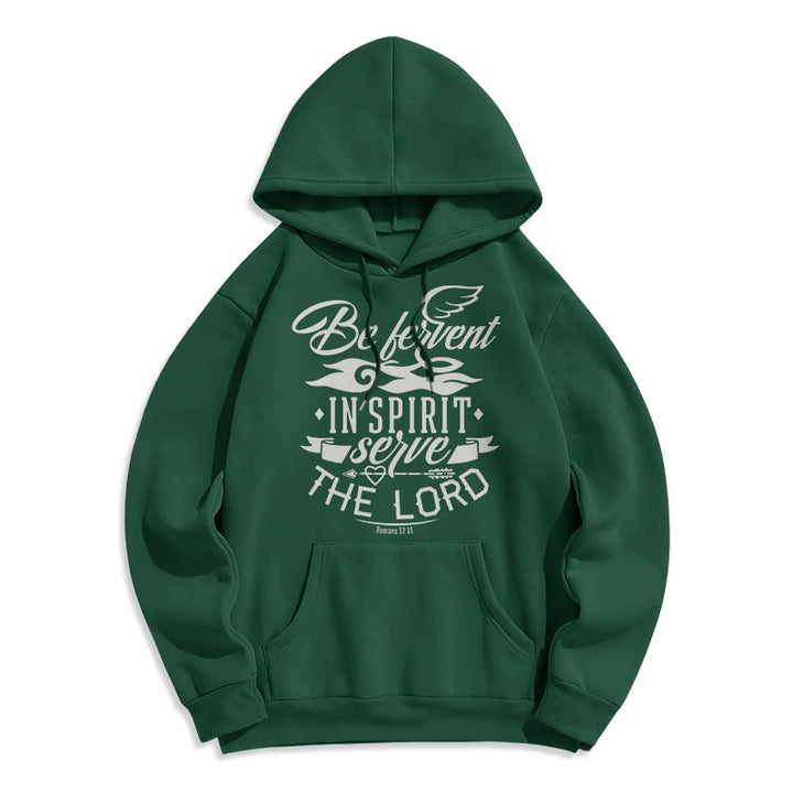 Christianartworkshop Modern Style Be Fervent In Spirit Fleece Lined Polyester Hoodie - Green - 2XL - image 21