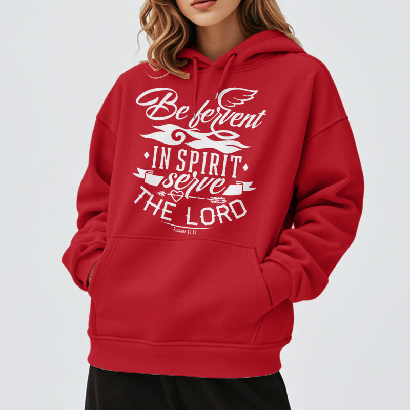 Christianartworkshop Modern Style Be Fervent In Spirit Fleece Lined Polyester Hoodie - image 39