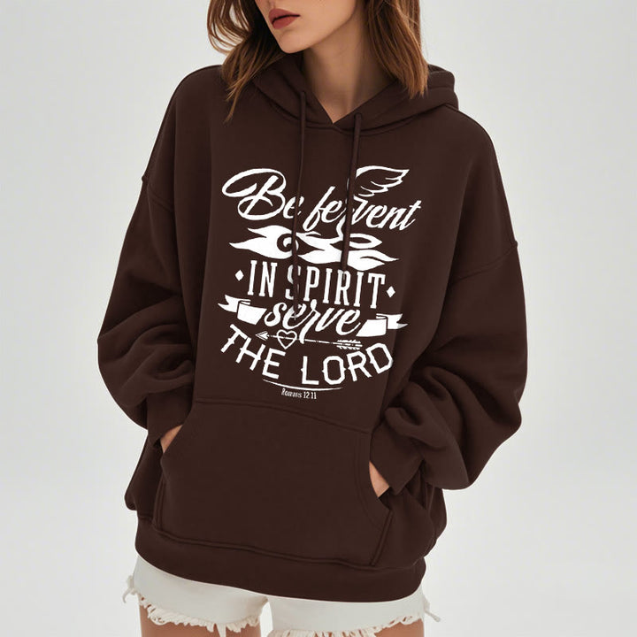Christianartworkshop Modern Style Be Fervent In Spirit Fleece Lined Polyester Hoodie - image 18