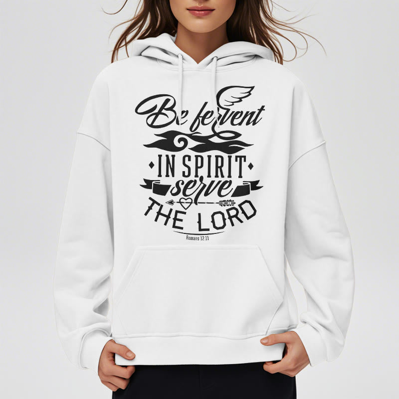 Christianartworkshop Modern Style Be Fervent In Spirit Fleece Lined Polyester Hoodie - image 3